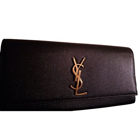 ysl black leather clutch bag|yves saint laurent clutch bag.